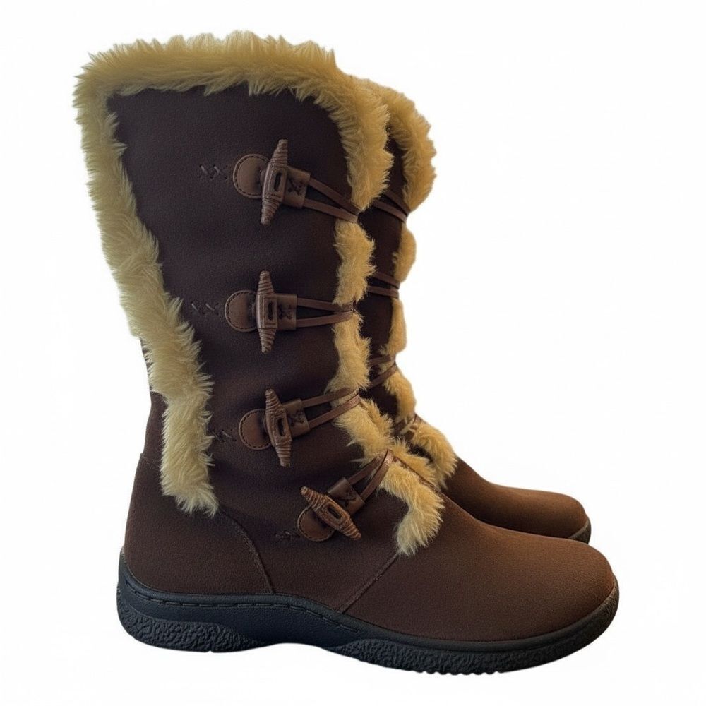 Earth Origins Suede Faux Fur Trim Boots